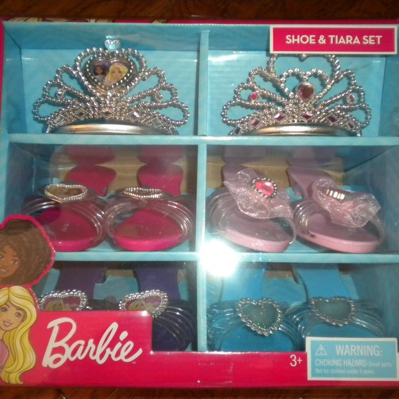 barbie tiara and shoe set